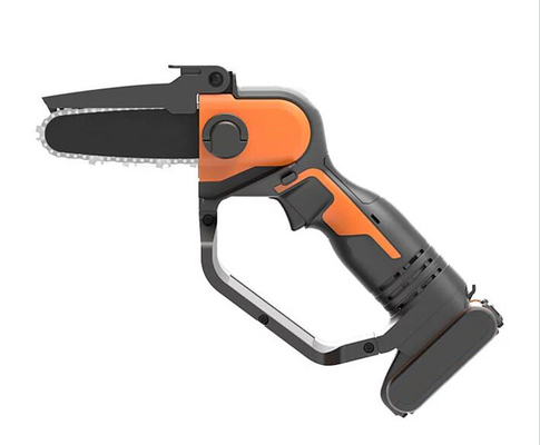 20V 5&quot;リチウム二重ロック スイッチが付いている手持ち型電池のチェーンソーの庭の電気用具